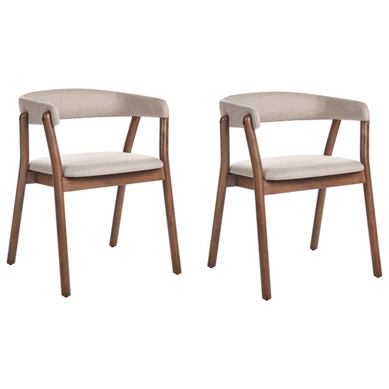 Set med 2 matstolar MYLO Mörkbrun/ Beige