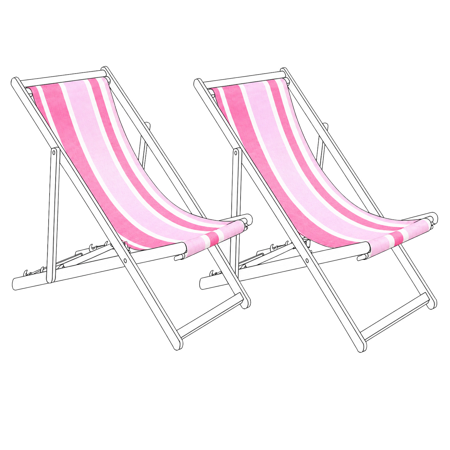 Set med 2 ersättningstyger för solstol ANZIO/AVELLINO 113 x 44 cm Rosa
