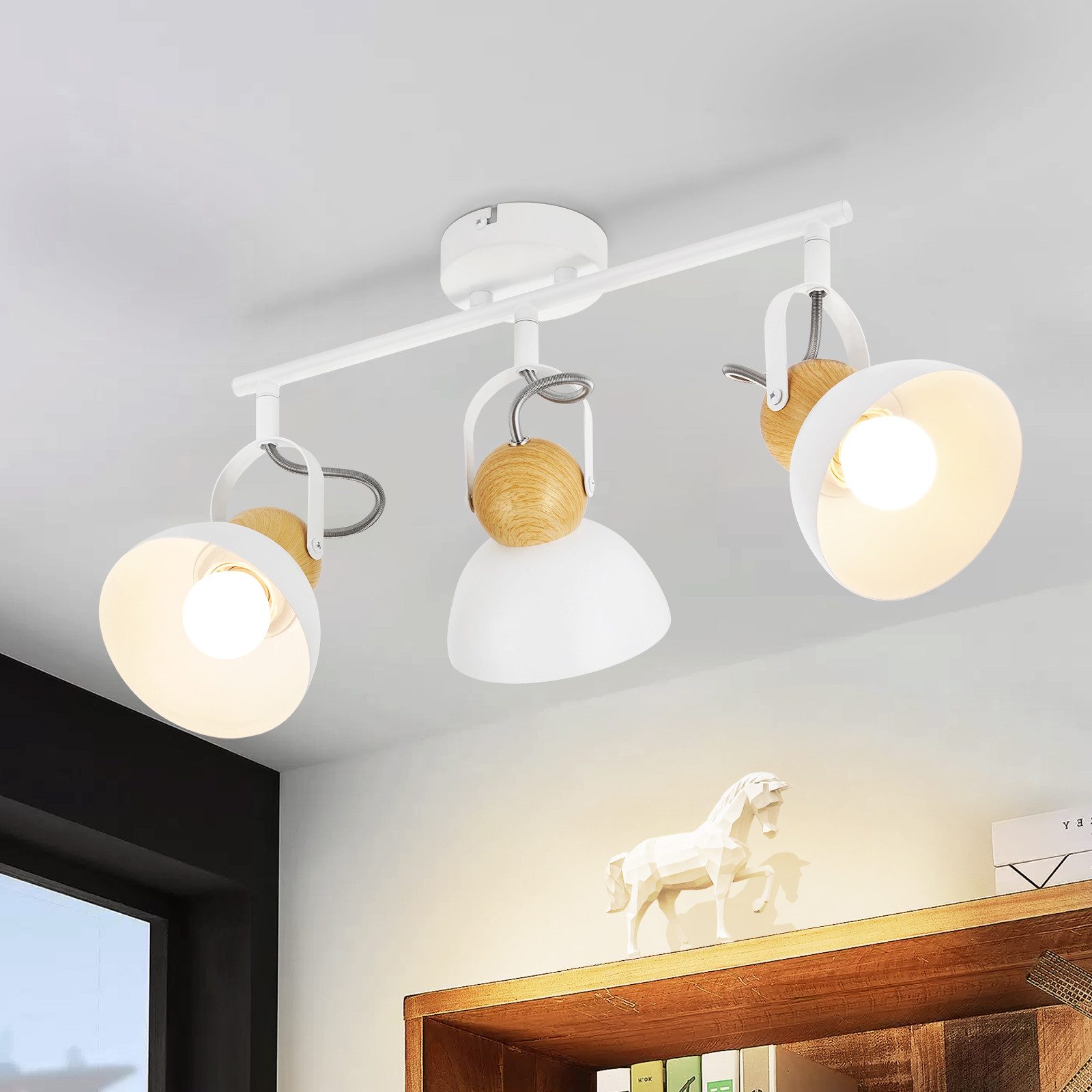NETTLIFE Vintage svart takspotlight E27 350° justerbar retro industriell metall halllampa justerbar