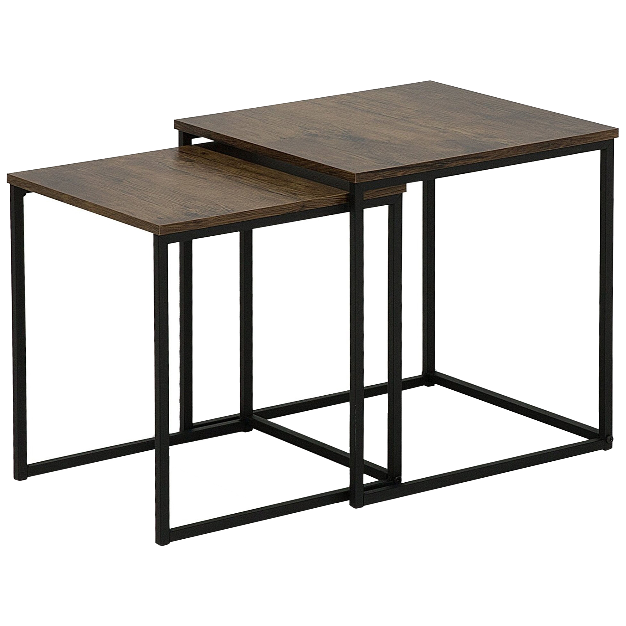 Set med 2 sidobord DENNY Mörkbrun