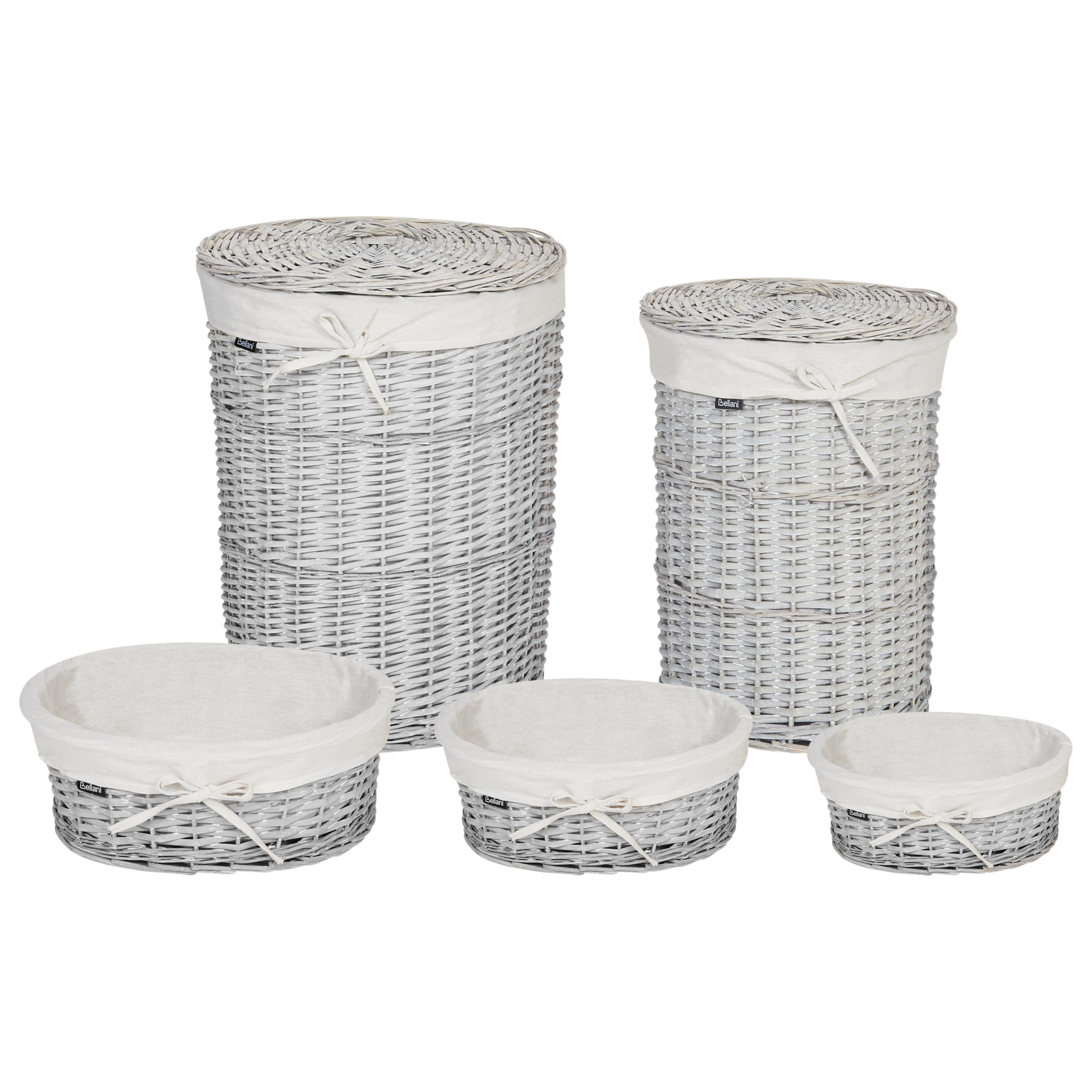 Set med 5 korgar VAKARI Videträ Vit 55/89 L