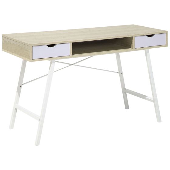 Skrivbord CLARITA 120 cm 48 cm med lådor Ljusbrun