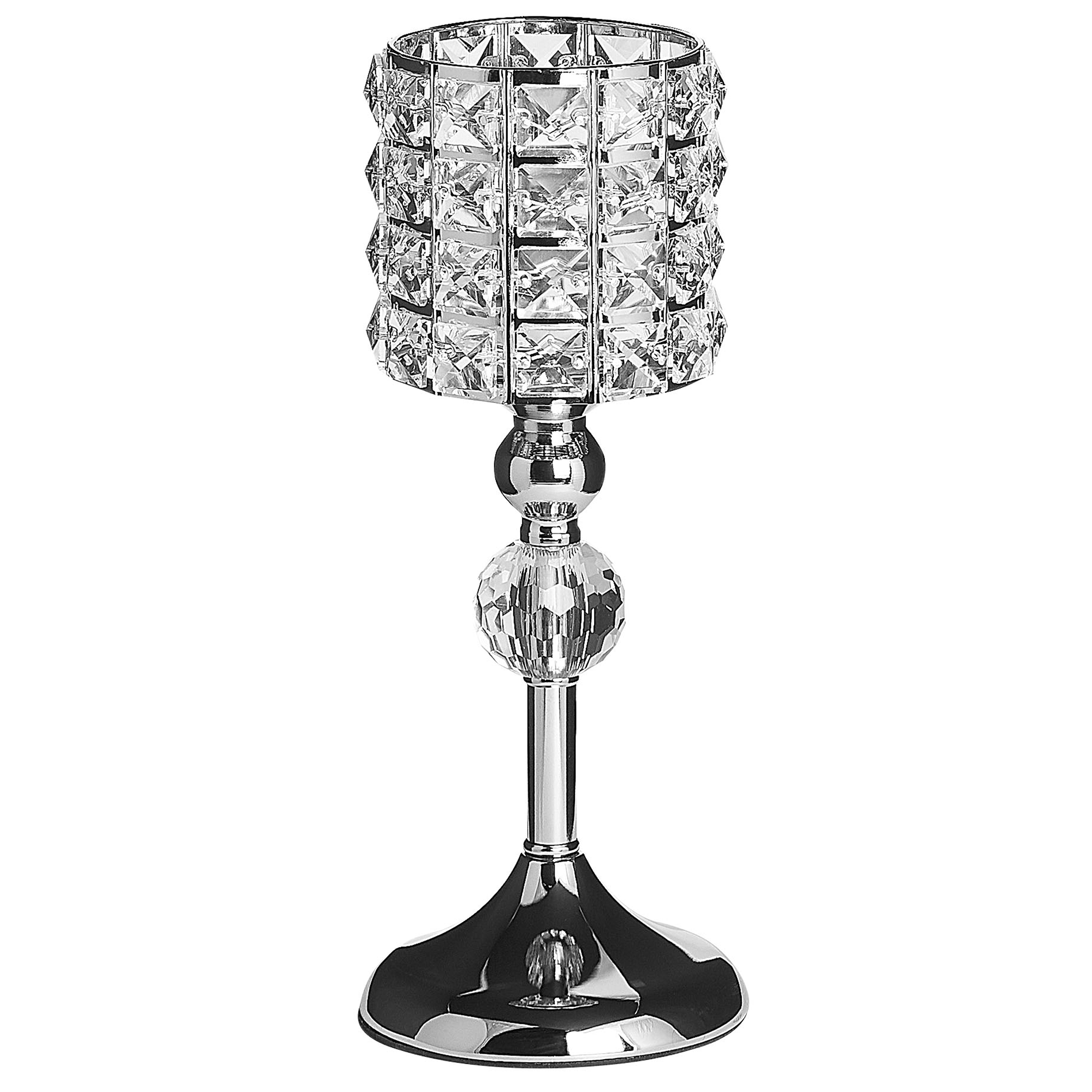 Ljusstake AVORD 33 cm Glas Silver