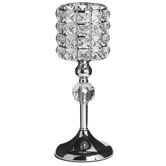 Ljusstake AVORD 33 cm Glas Silver