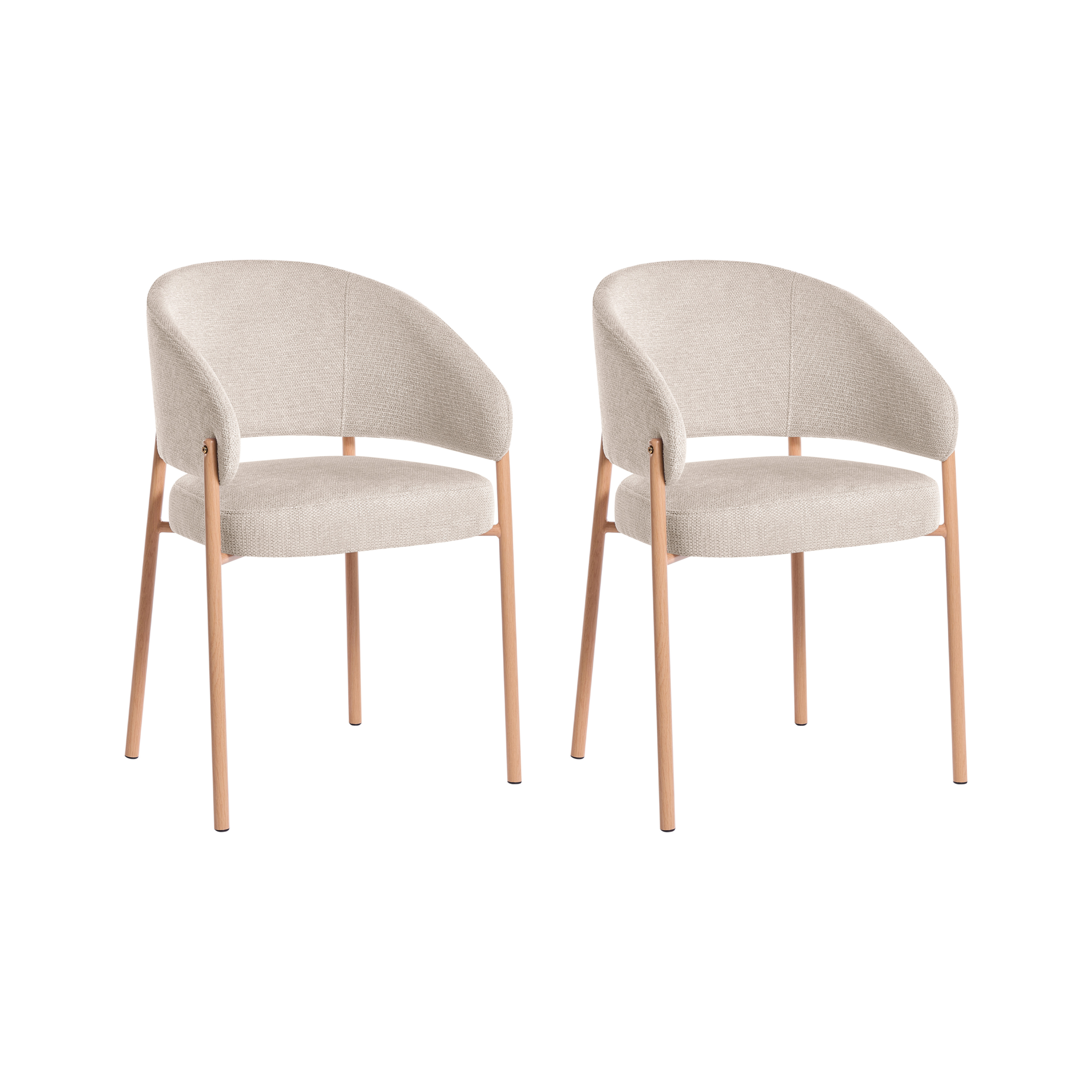 Set med 2 matstolar ZANE Ljusbeige