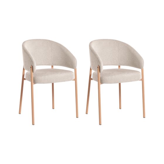 Set med 2 matstolar ZANE Ljusbeige