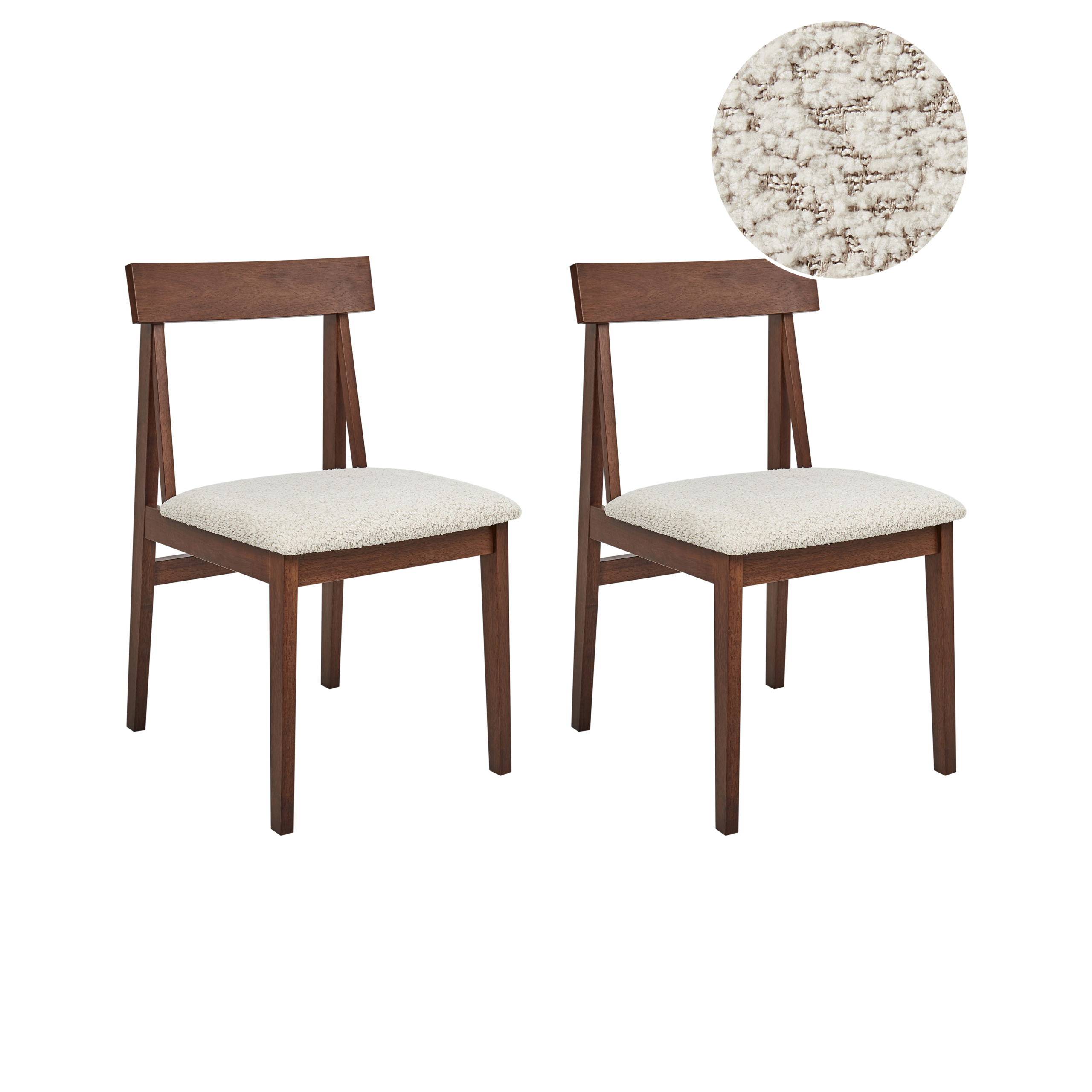 Set med 2 matstolar ISLE Trä Brun/ Beige