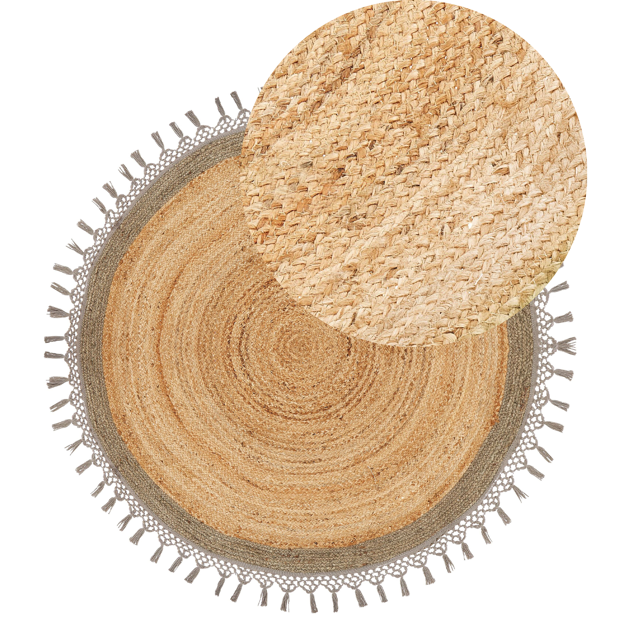 Matta MARTS Grå ø 140 cm Jute