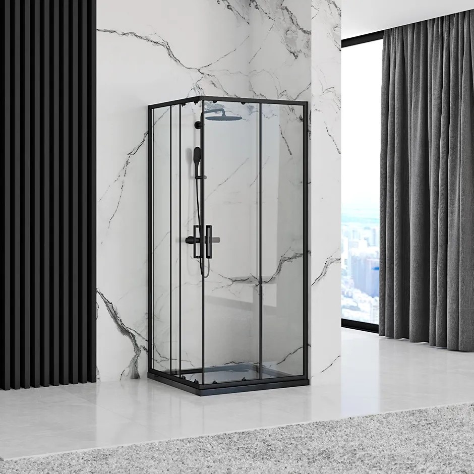 REA Duschkabin PUNTO 80X80 Svart, 80x80x190cm