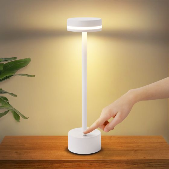 NETTLIFE nettlife trådlös LED-bordslampa dimbar sänglampa med usb-c uppladdningsbart batteri vit touch-lampa för sovrum
