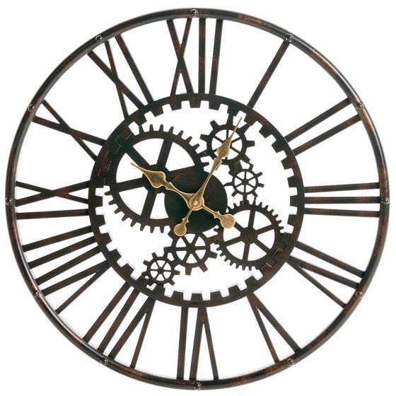 Väggklocka PETRER 60 cm Syntetiskt material Svart