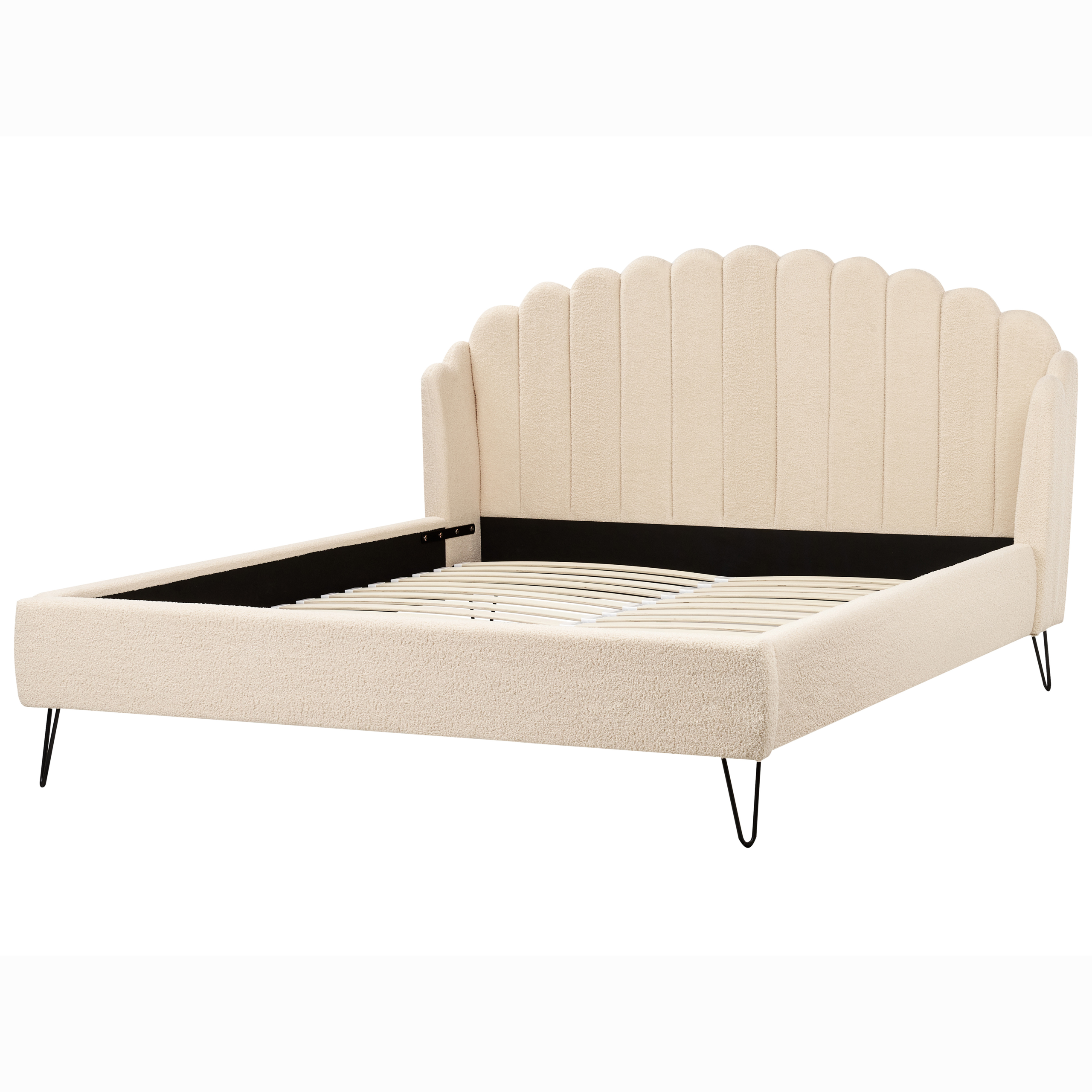 Säng med lamellram Bouclé AMBILLOU 180 x 200 cm Beige
