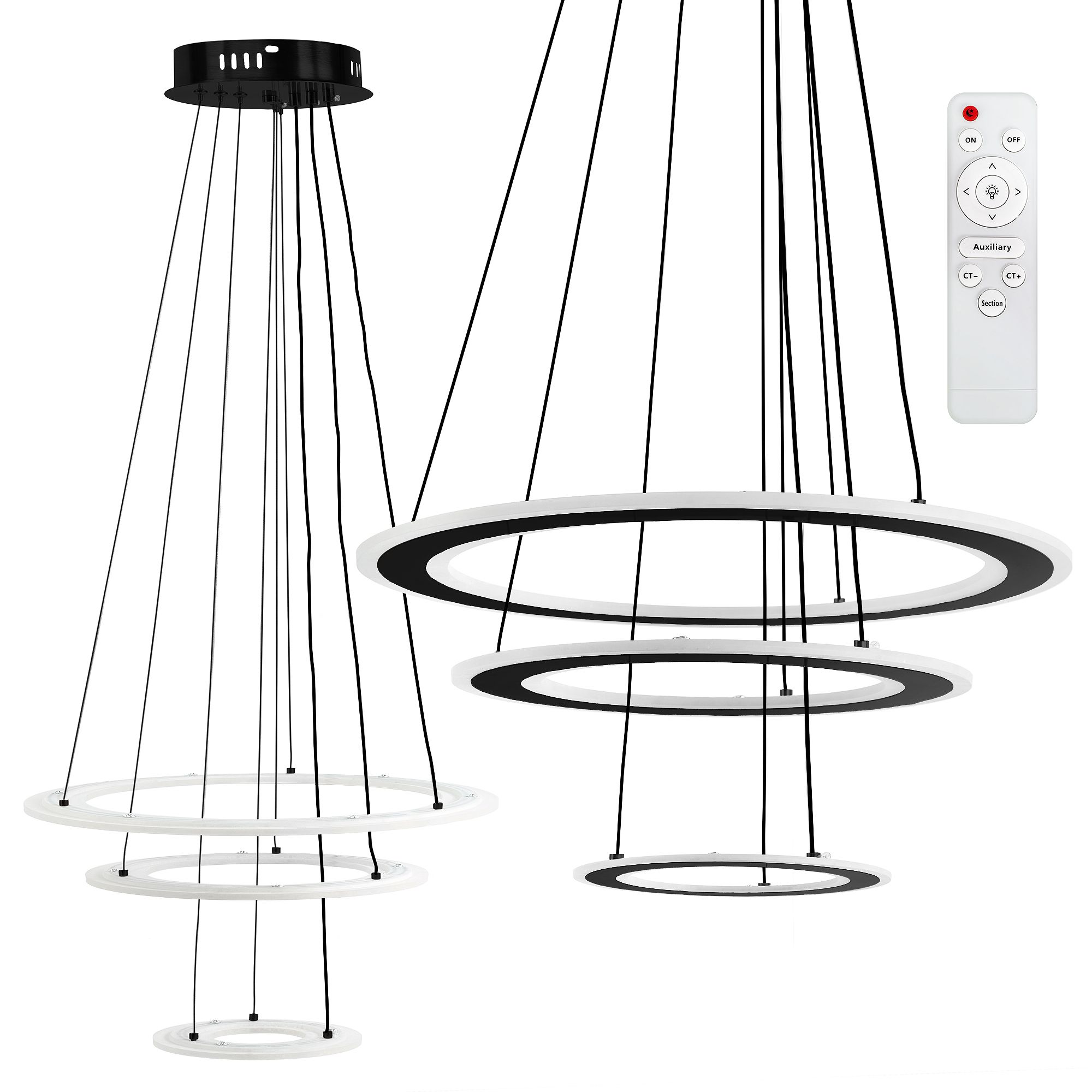 TOOLIGHT hängande taklampa LED G040-3CP Svart 46x46x46cm