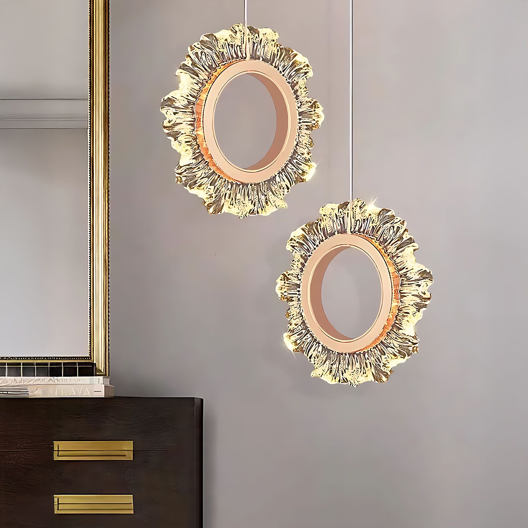 TOOLIGHT hängande taklampa LHJ103-2CP LED Guld/Roséguld 163x4x20cm