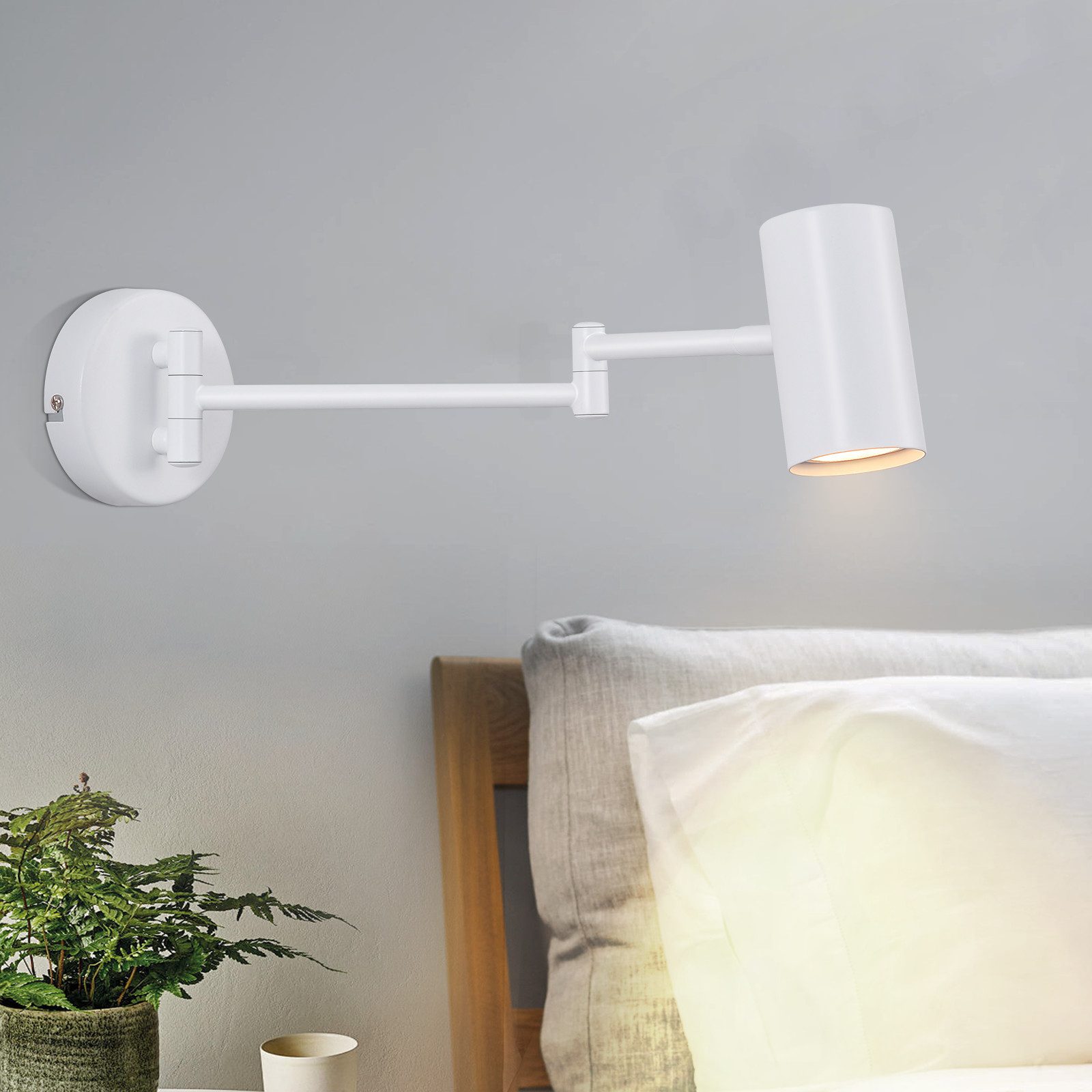 NETTLIFE Inomhusvägglampa, GU10 - Sovrum, Lampa, Väggspotlight, Vägglampor, Modern Vit, Utan, Glödlampa