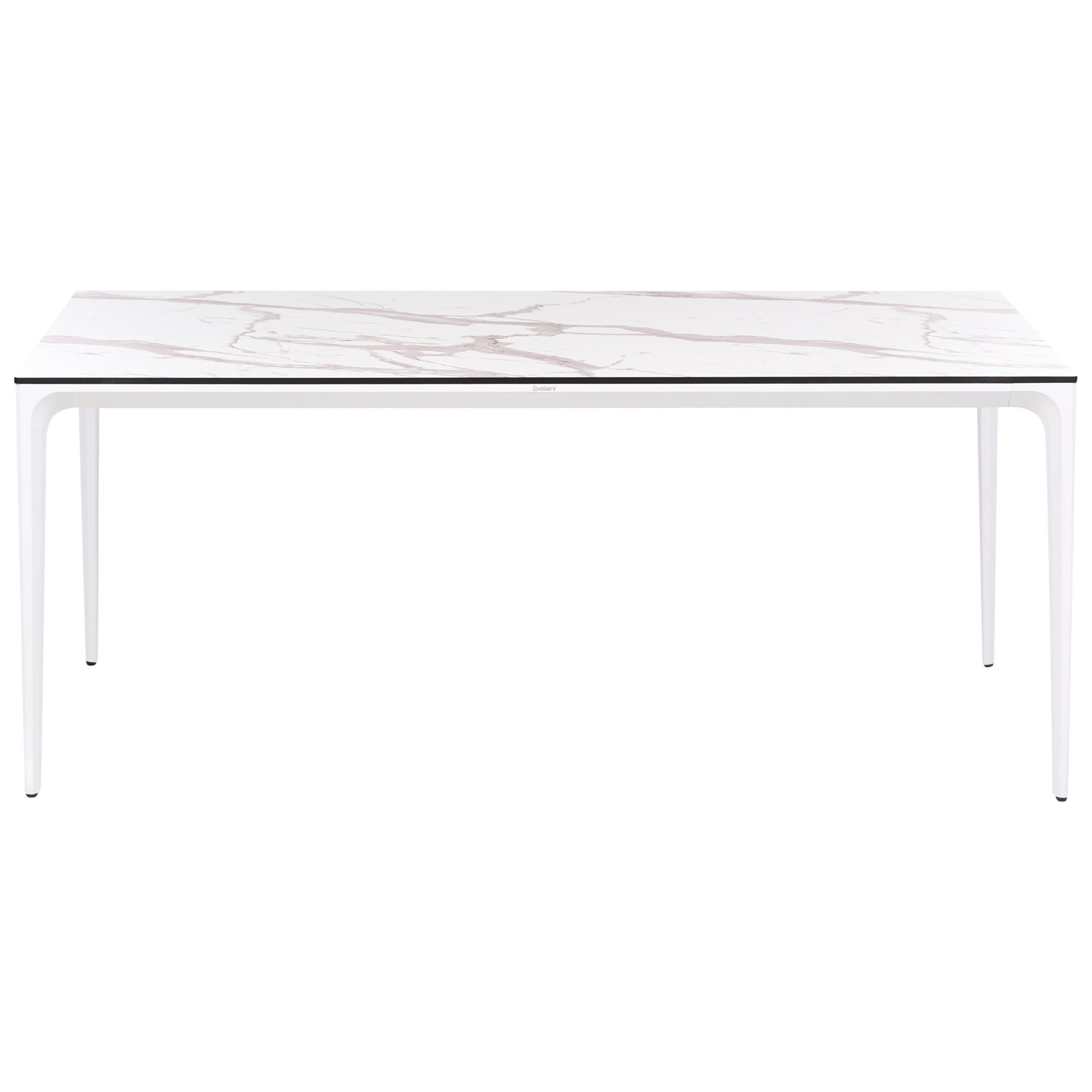Trädgårdsmatbord SOVARETO 180 cm 90 cm Marmoreffekt Vit marmor