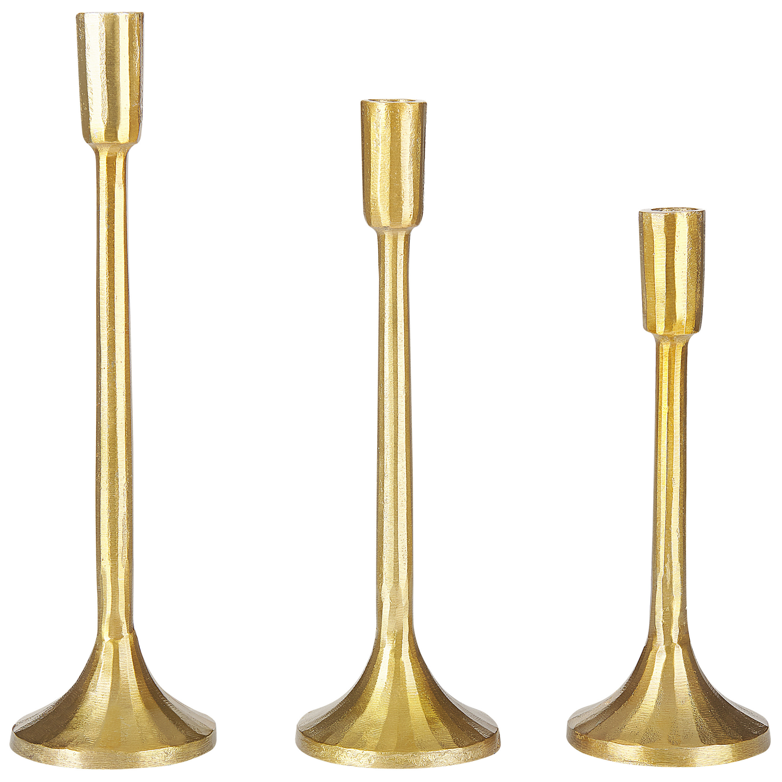 Set med 3 ljusstakar ZIMBABWE 36 cm Metall Guld