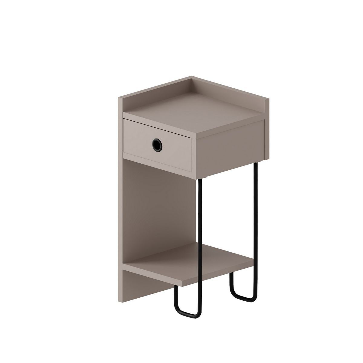 Norda Design Modern nattduksbord, 32 x 61 x 30 cm | 100 % melaminbelagd spånskiva, 18 mm tjock | Stilren och funktionell design för alla sovrum