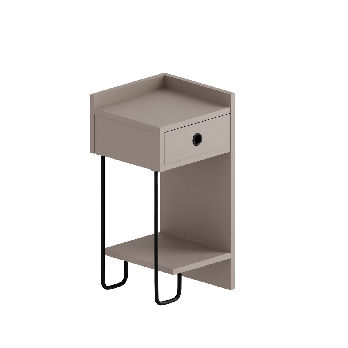 Norda Design Modernt sängbord, 32 x 61 x 30 cm | 100 % melaminbelagd spånskiva, 18 mm tjock | Stilren och funktionell design för alla sovrum