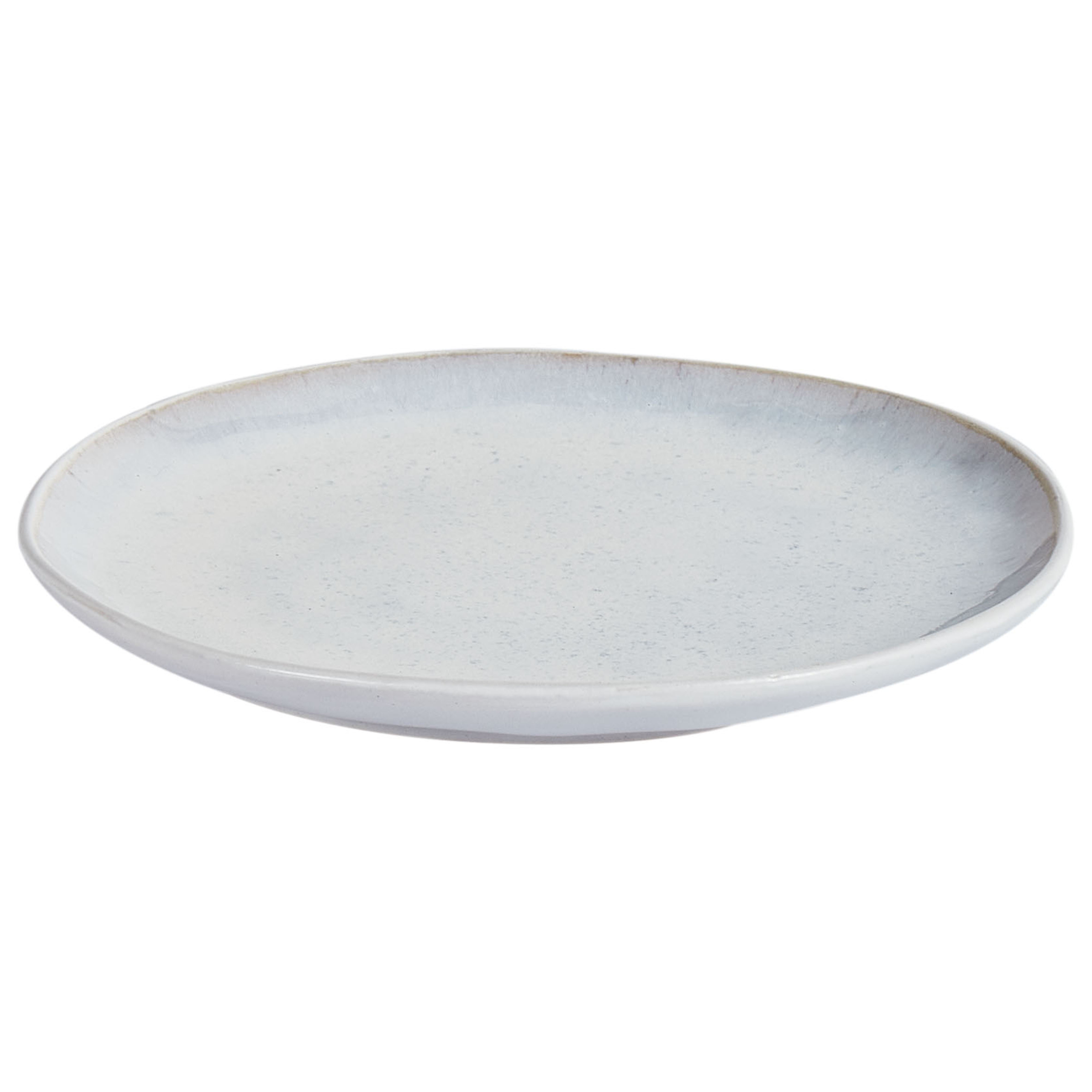 Set med 8 assietter SESAME Stengods Ljusgrå 21 cm