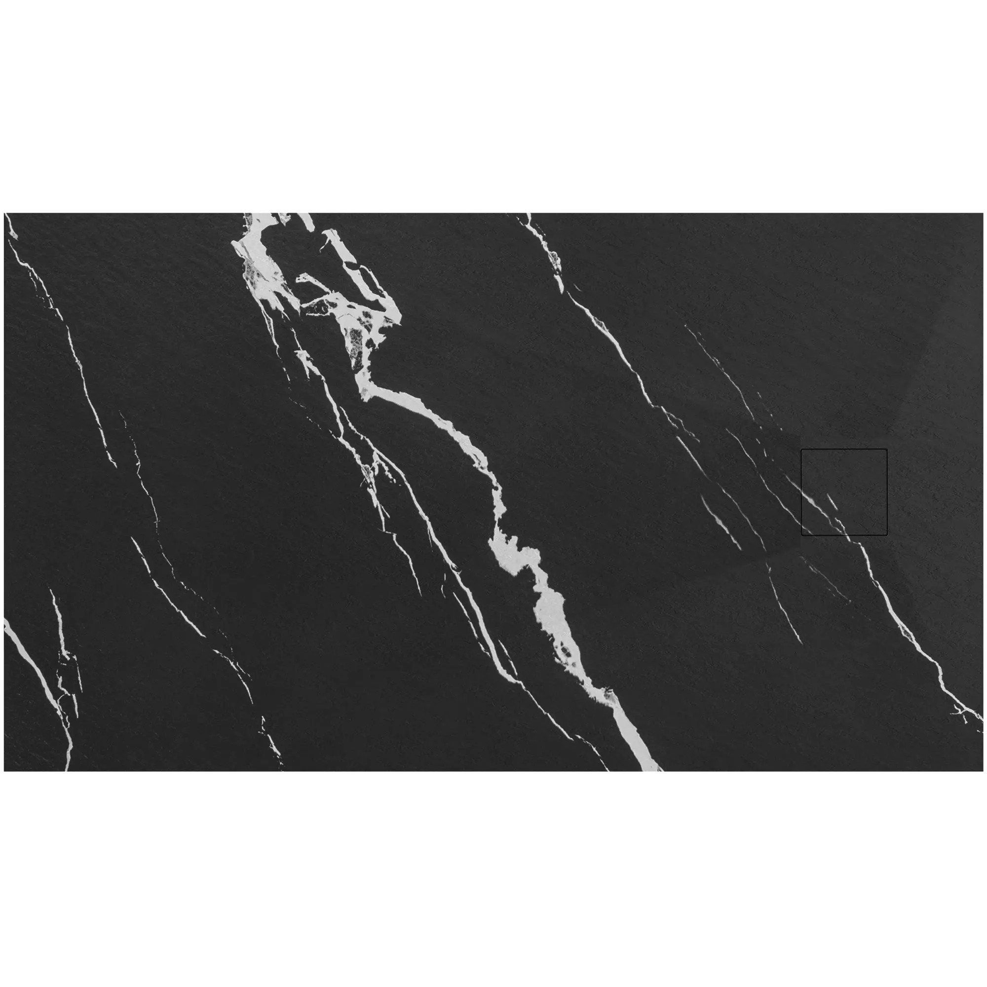REA Duschkar MAGNUM CARRARA 90x120 Svart, 120x90x2,5cm