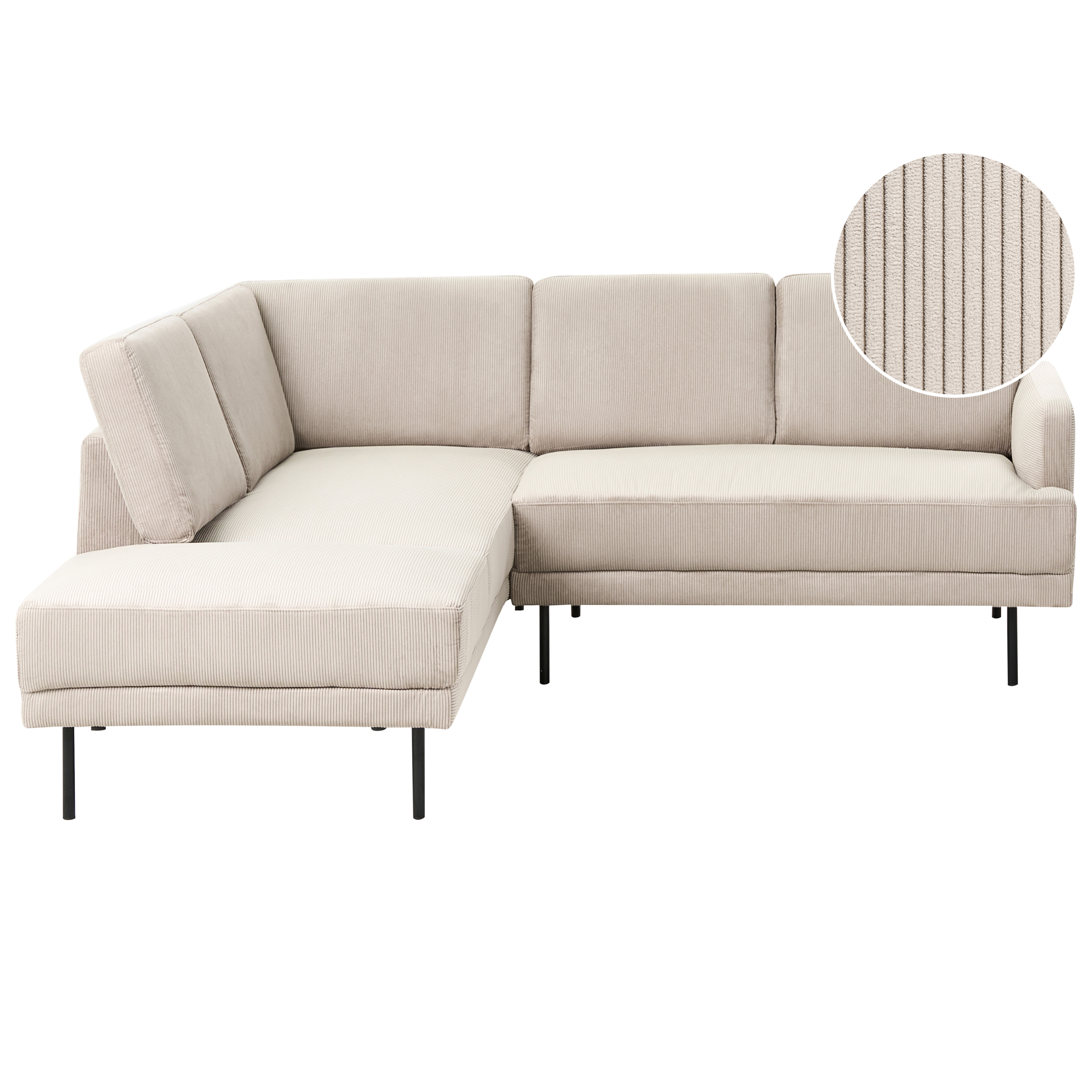 Hörnsoffa 4-sits BREDA Manchester Beige Högervänd