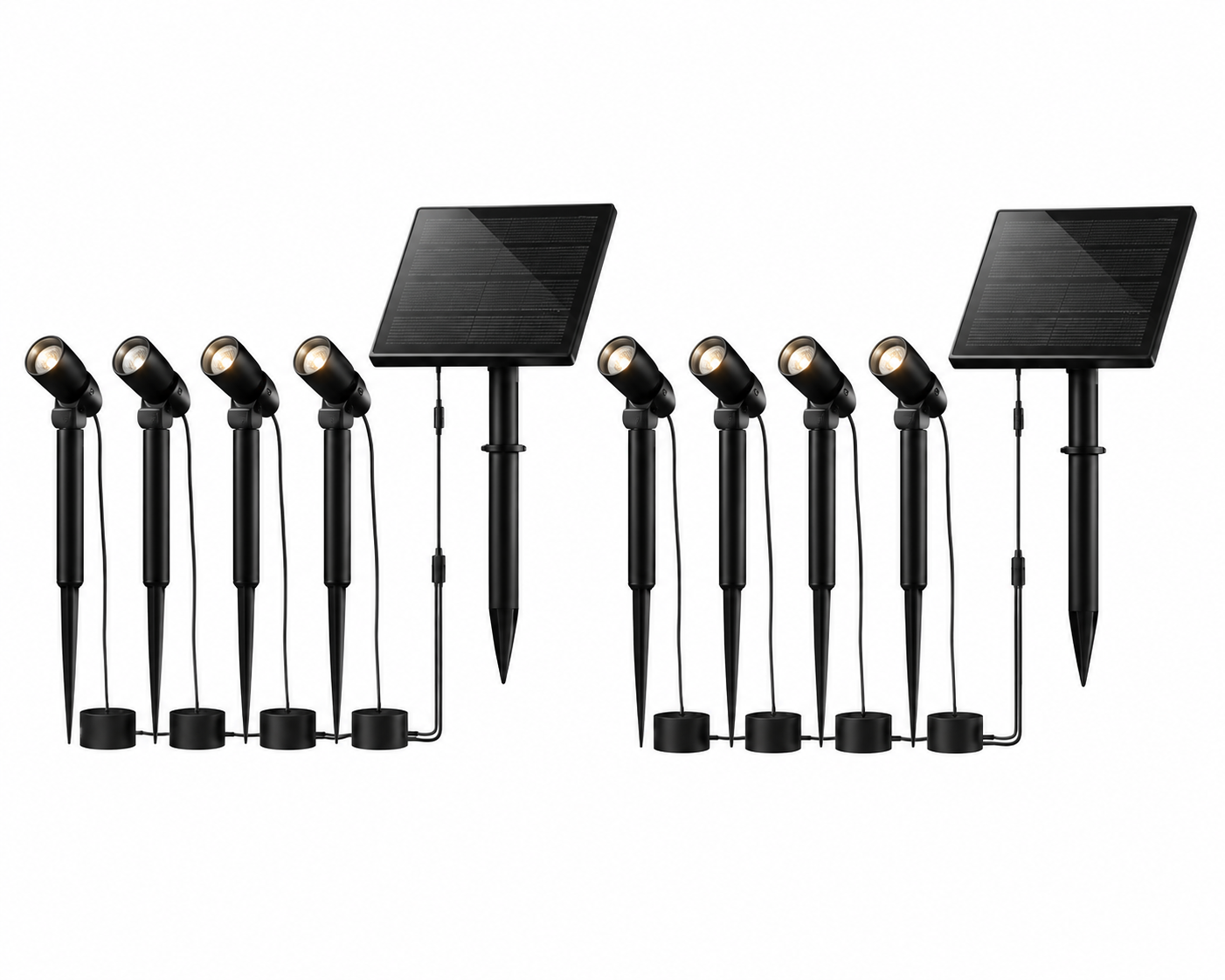 NETTLIFE 8 st LED-parklampor med markspett IP65 utomhus 3000K för trottoarträd