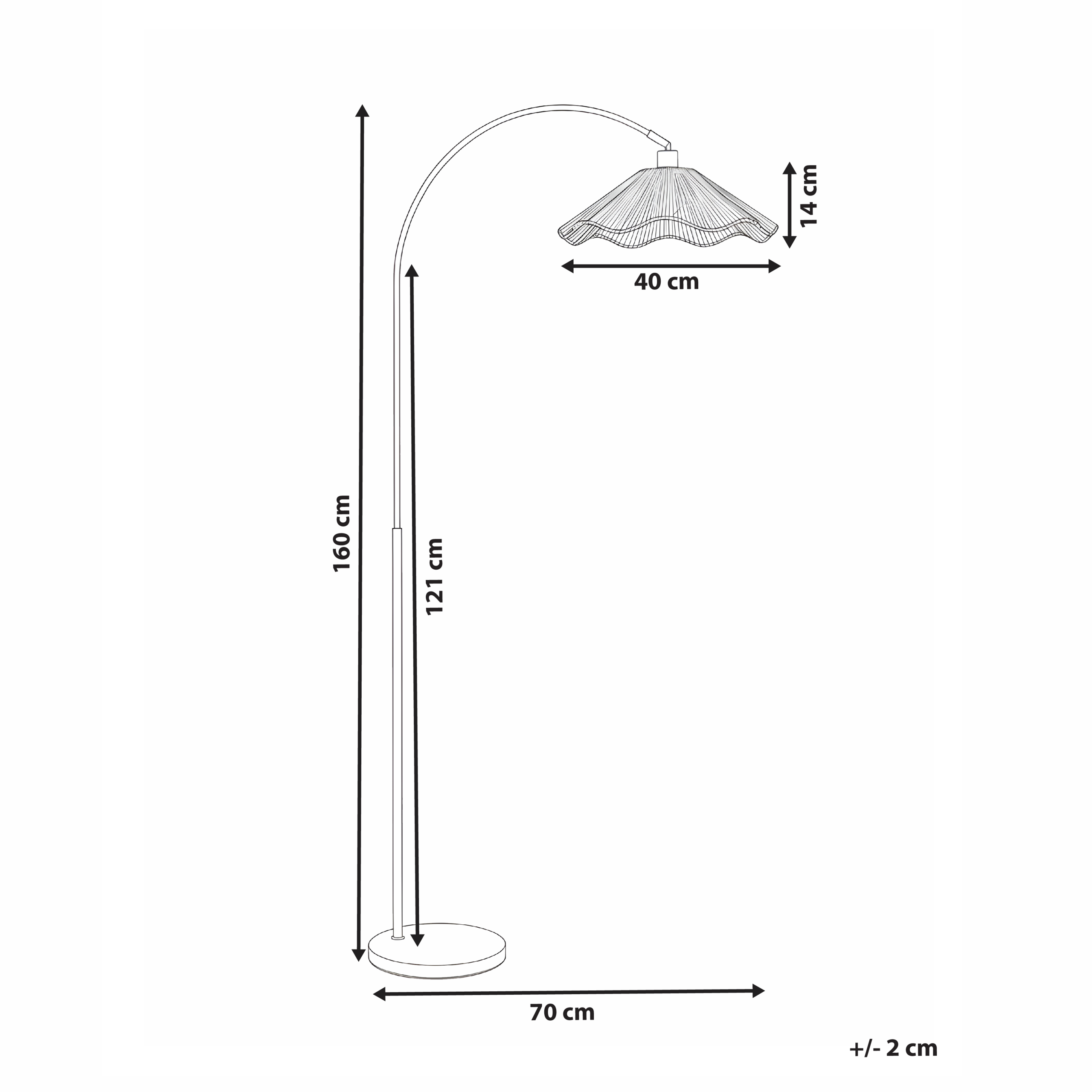 Golvlampa MIGORI Papper Svart
