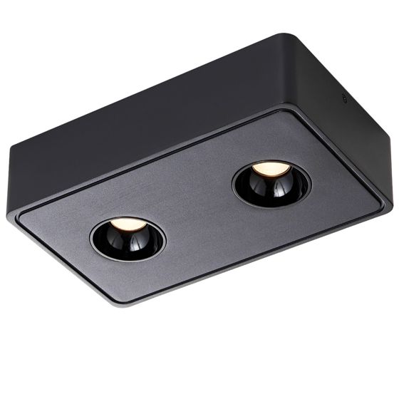 NETTLIFE 2 LED - utanpåliggande takspotlight svart 11 W fyrkantig varmvit för vardagsrum