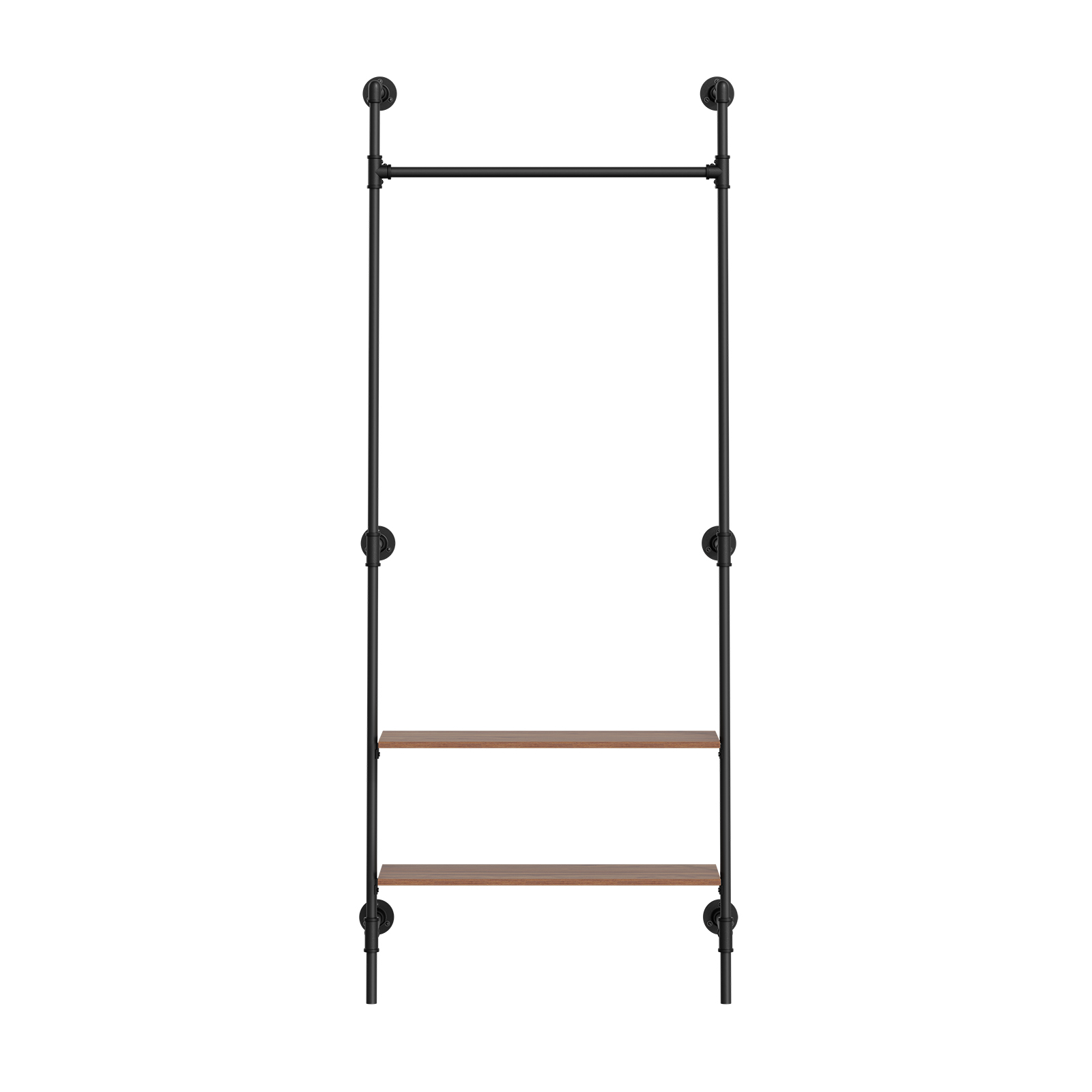 Väggmonterad klädställ med hyllor svart 91.5x220 cm KLS20-SCH