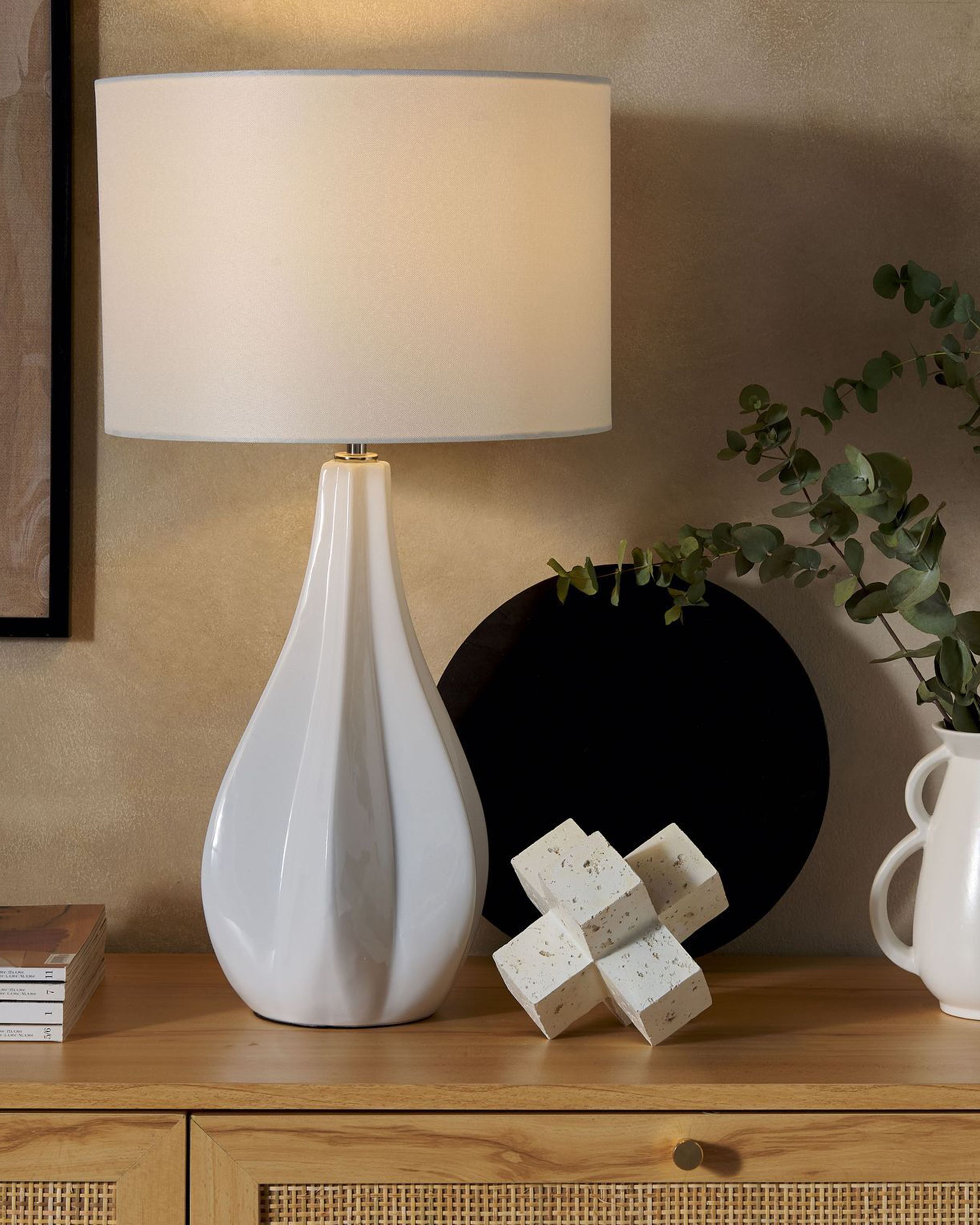 Bordslampa SANTEE Porslin Off-White