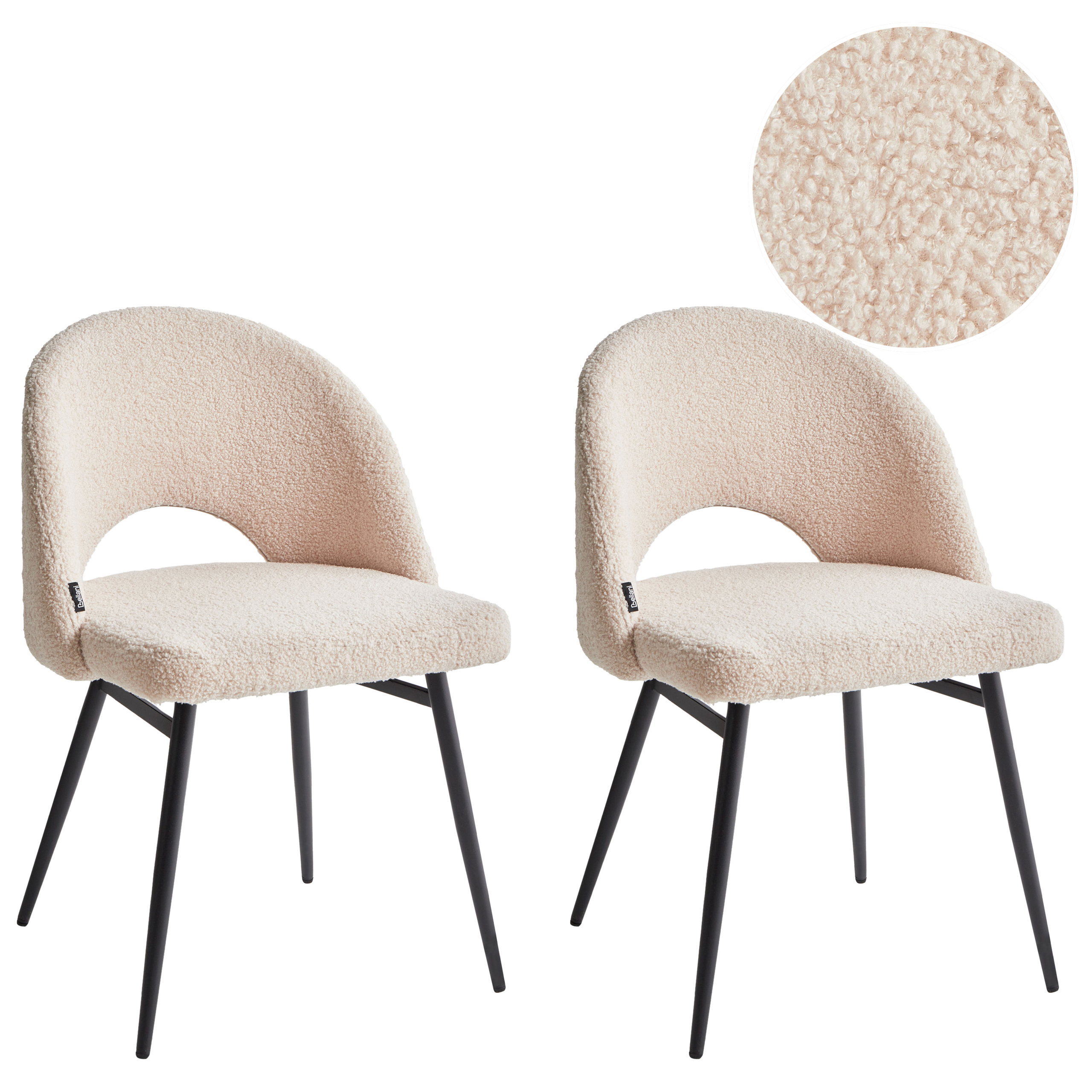 Set med 2 matstolar ONAGA Bouclé Beige