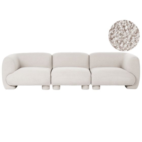 Modulsoffa 3-sits MJALBI Bouclé Off-White