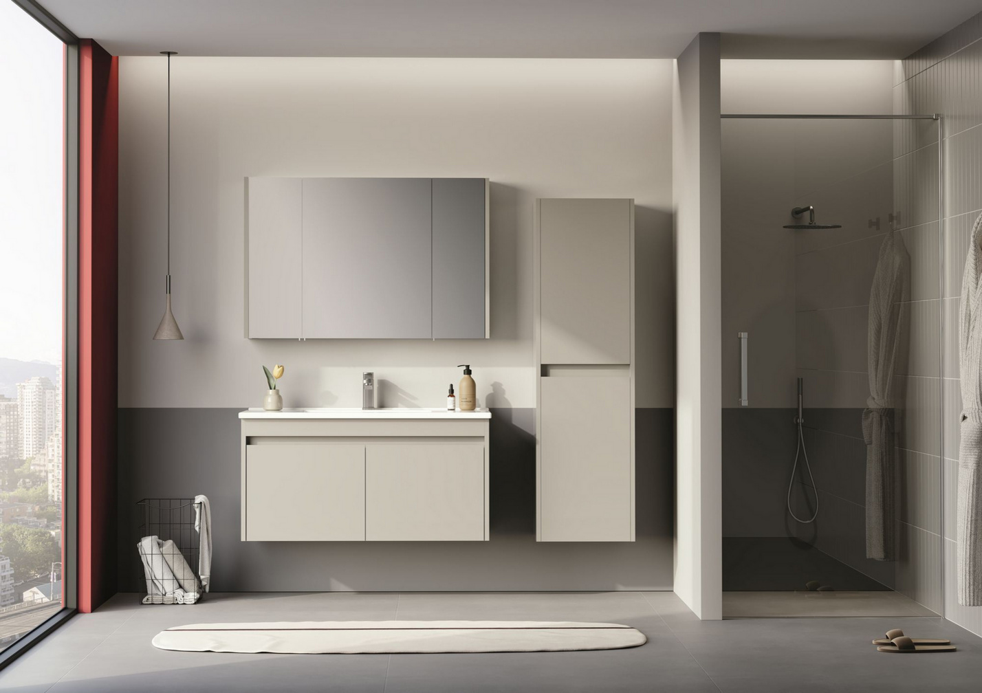 Norda Design Badrumsskåp med handfat Arno 100 Dörr 45 x 100 x 52 cm
