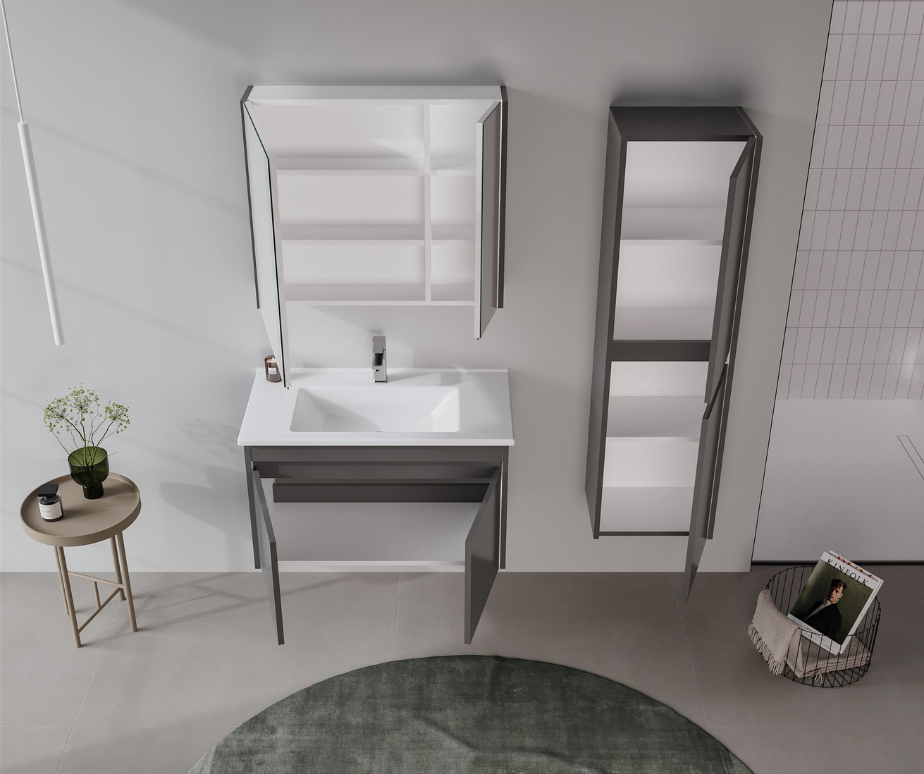 Norda Design Badrumsskåp med handfat Arno 85 Låda 45 x 85 x 52 cm