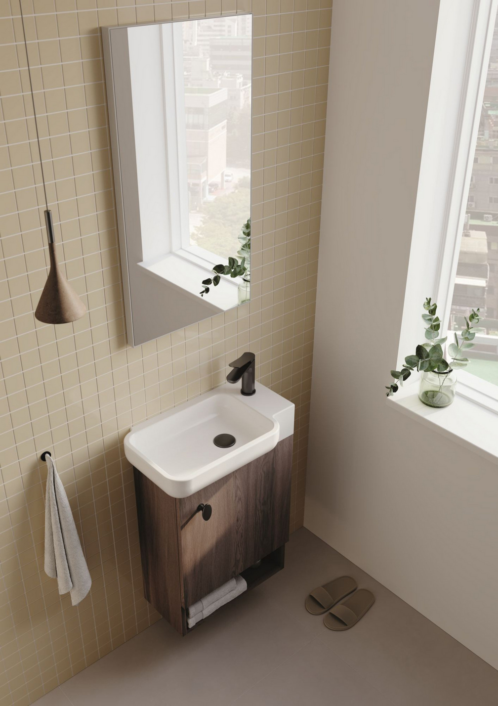 Norda Design Badrumsskåp med handfat Begonya 55 33 x 53 x 75 cm