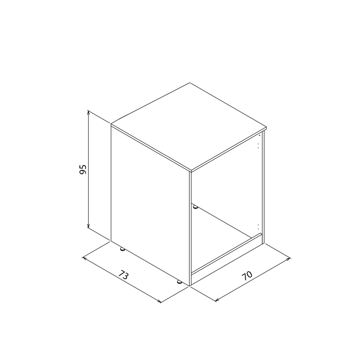 Norda Design Tvättmaskinsskåp Bosco 70 73 x 70 x 95 cm