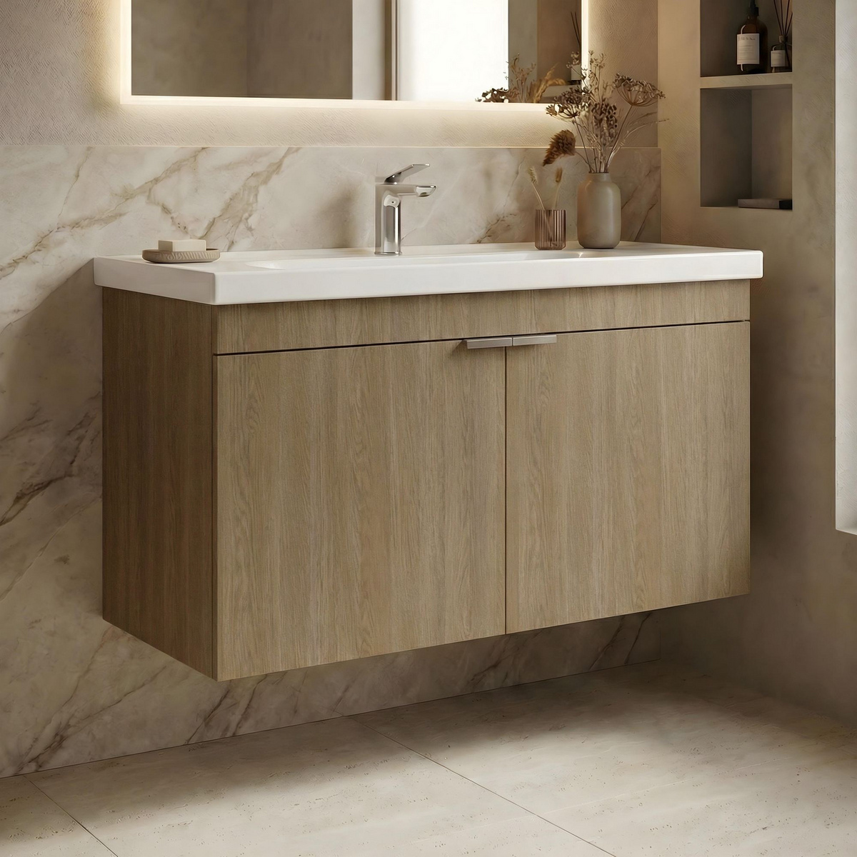 Norda Design Badrumsskåp med handfat Desna 100 45 x 100 x 58 cm