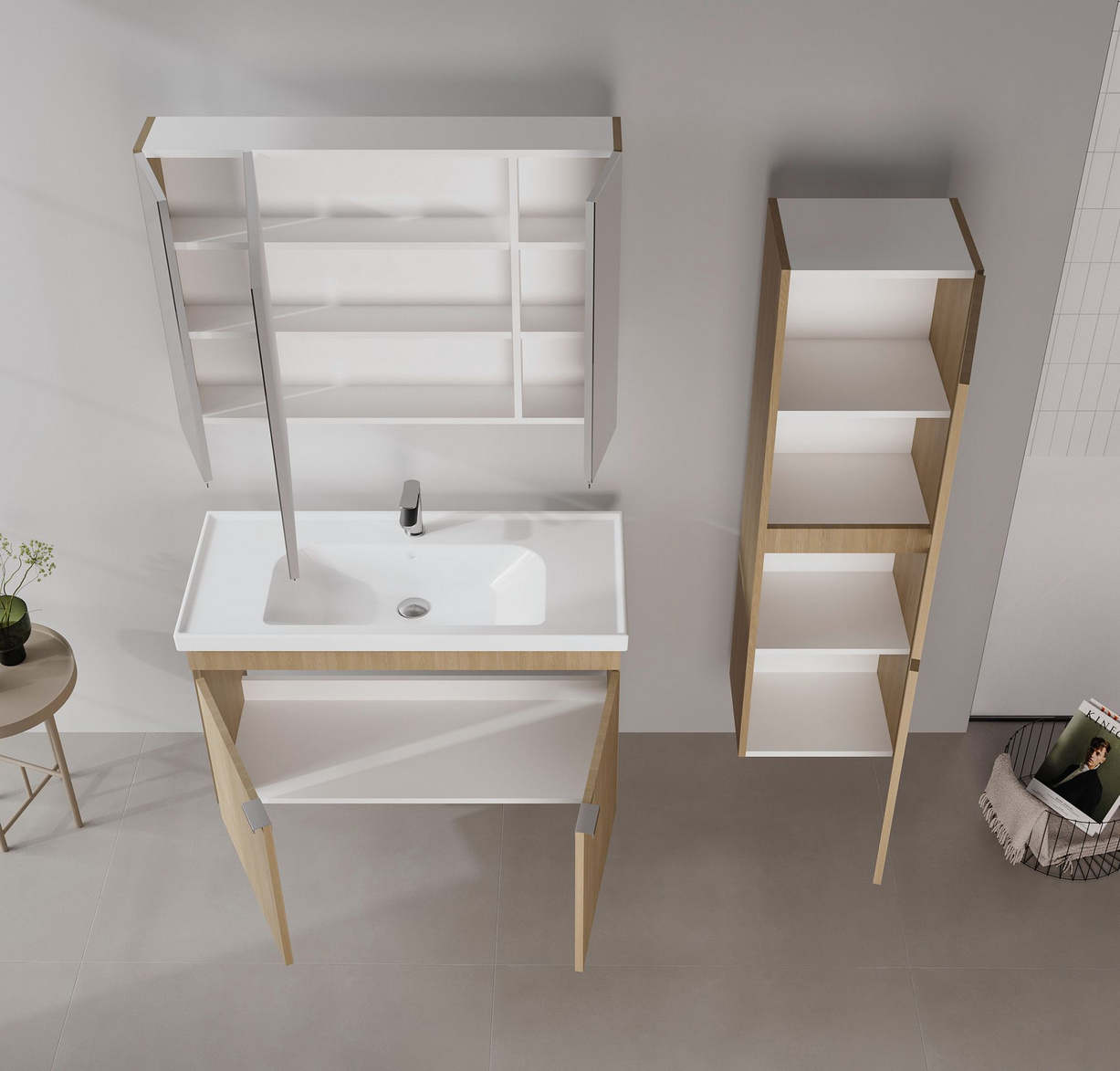 Norda Design Badrumsskåp med handfat Desna 100 45 x 100 x 58 cm