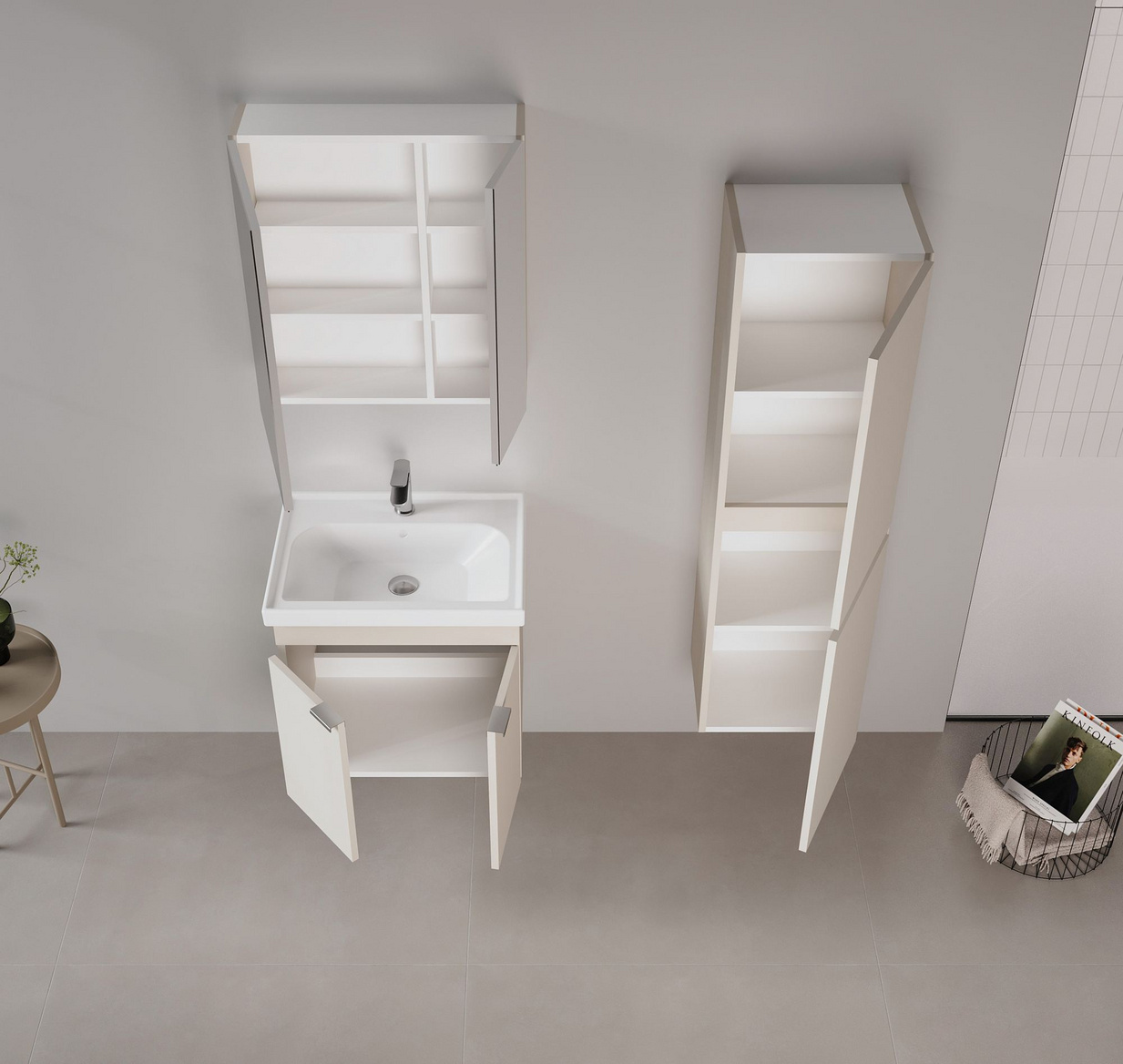 Norda Design Badrumsskåp med handfat Desna 60 45 x 60 x 58 cm