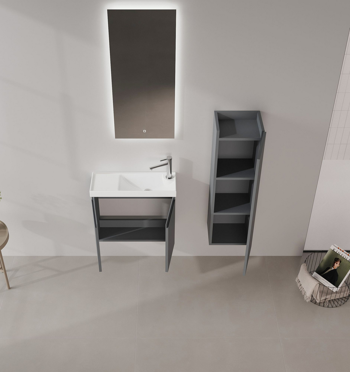 Norda Design Badrumsskåp med handfat Ferla 60 22 x 60 x 50 cm