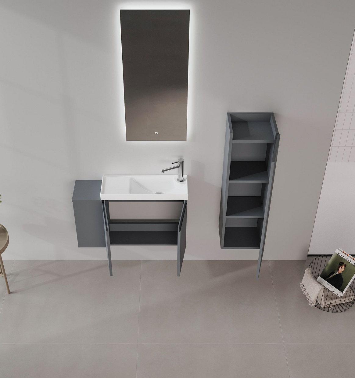 Norda Design Badrumsskåp med handfat Ferla 80 22 x 80 x 45 cm