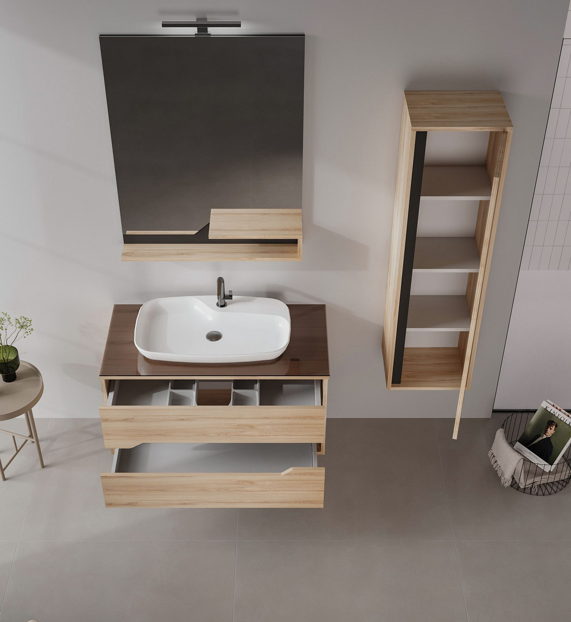 Norda Design Badrumsskåp med handfat Galia 100 v2 50 x 100 x 50 cm