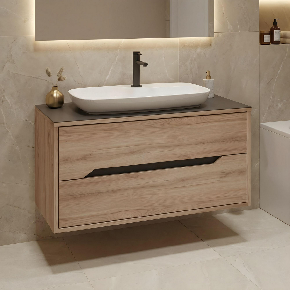 Norda Design Badrumsskåp med handfat Galia 100 v2 50 x 100 x 50 cm