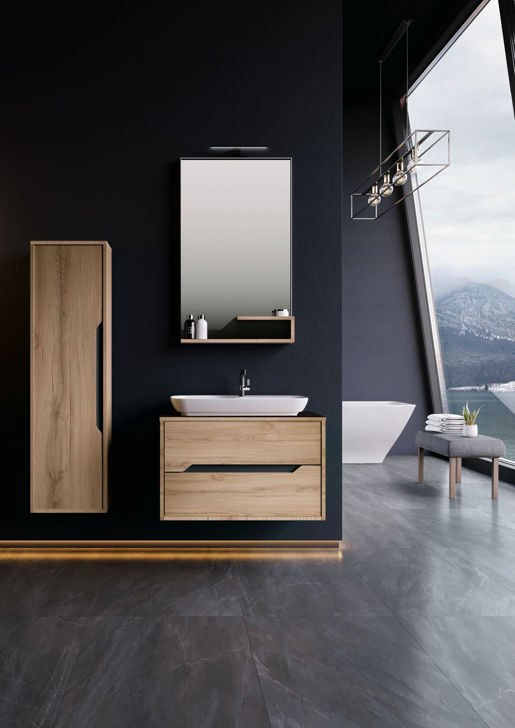 Norda Design Badrumsskåp med handfat Galia 80 v2 50 x 80 x 50 cm