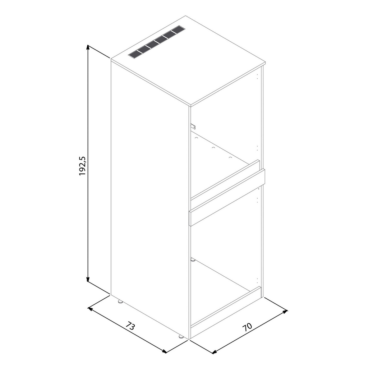 Norda Design Tvättmaskinsskåp Linfa 70 73 x 70 x 193 cm