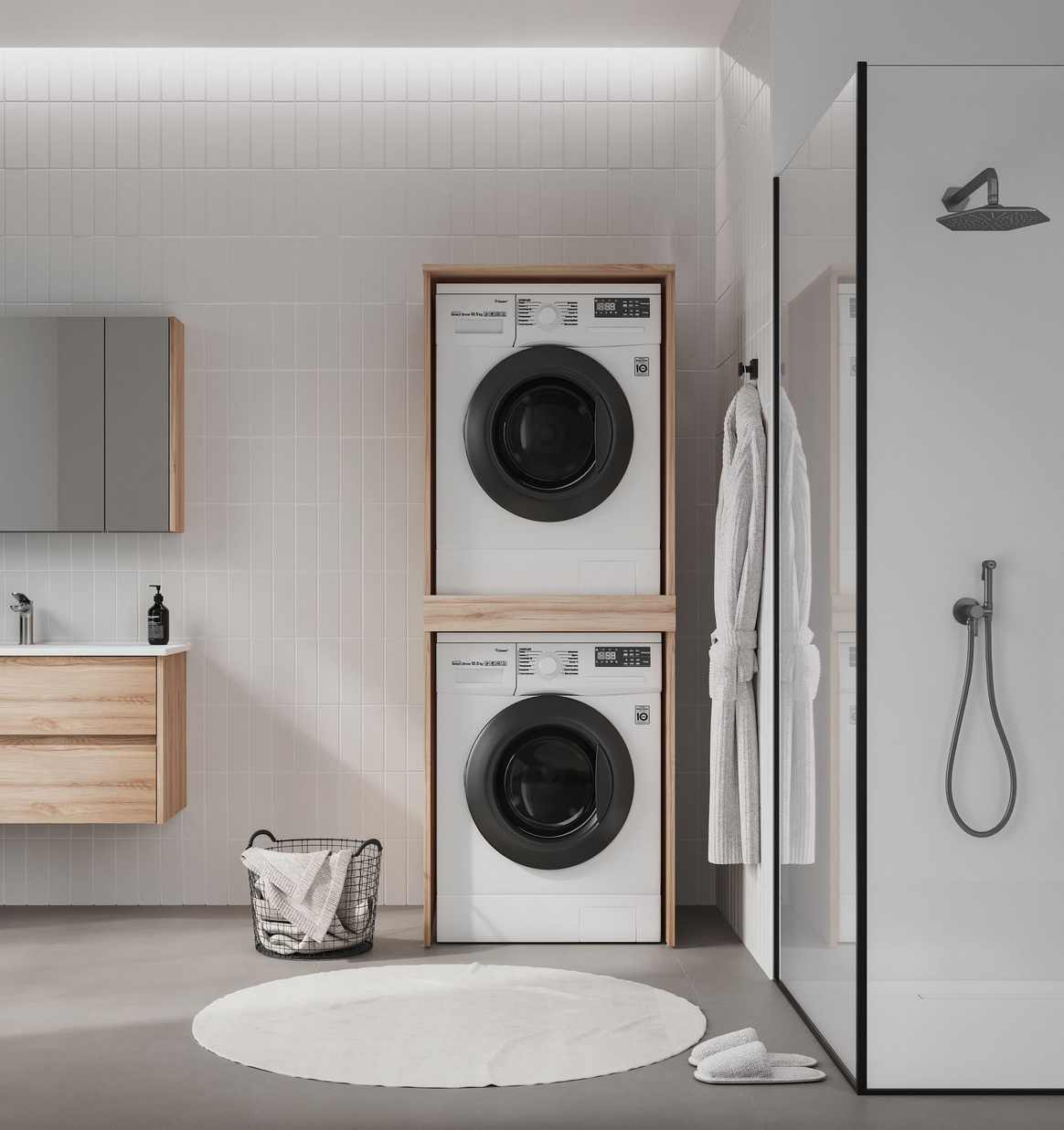 Norda Design Tvättmaskinsskåp Linfa 70 73 x 70 x 193 cm