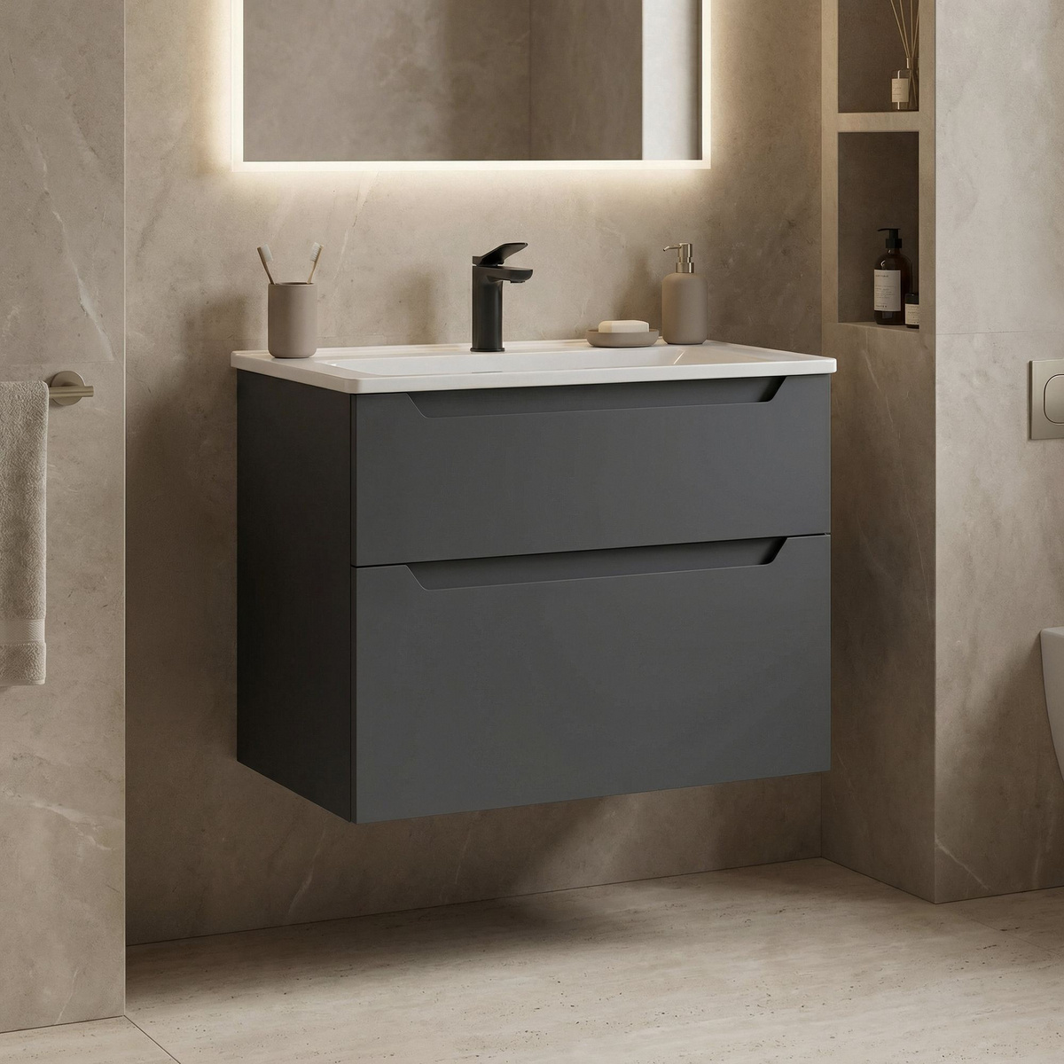 Norda Design Badrumsskåp med handfat Messina 65 v2 45 x 65 x 55 cm