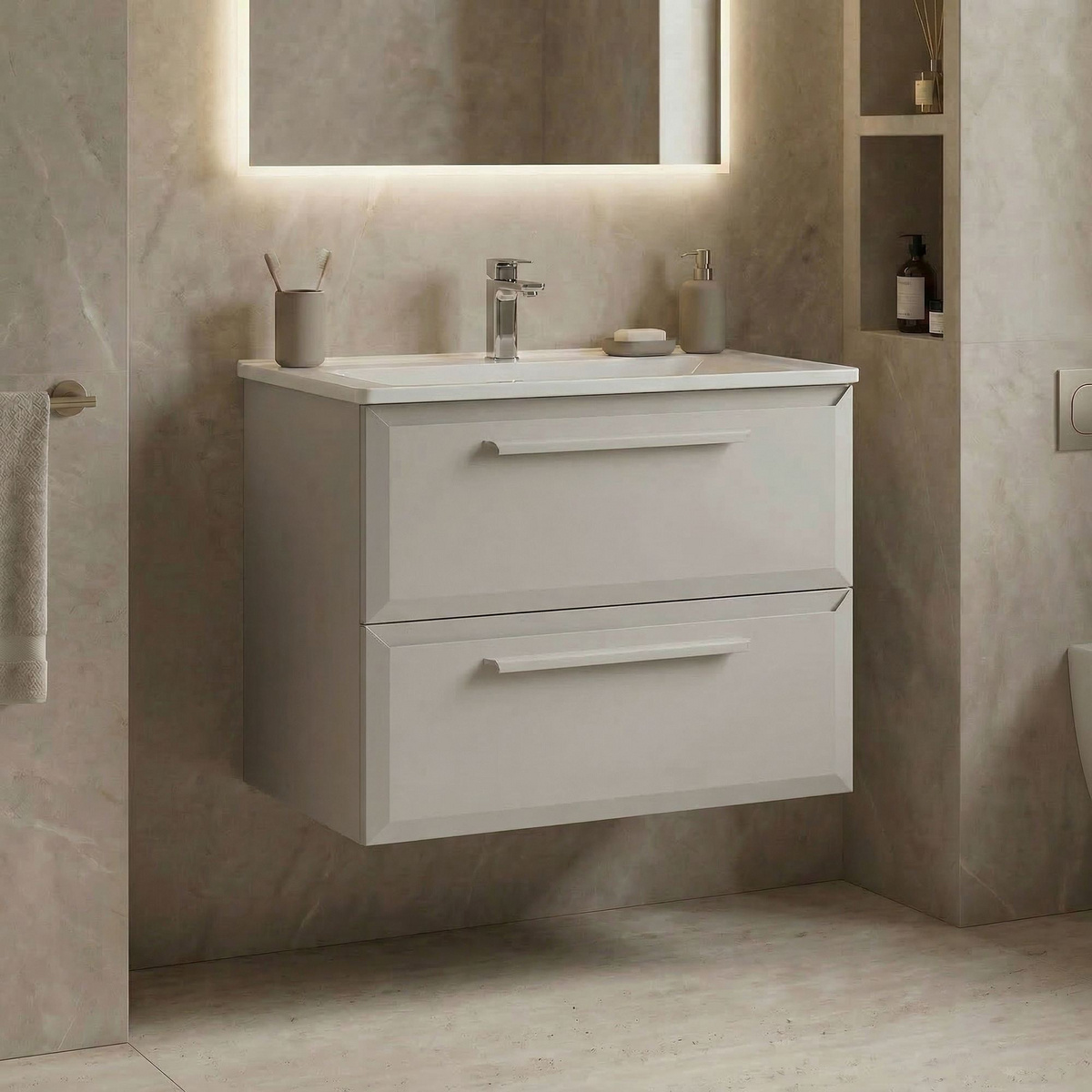 Norda Design Badrumsskåp med handfat Nuvola 65 v2 50 x 65 x 62 cm