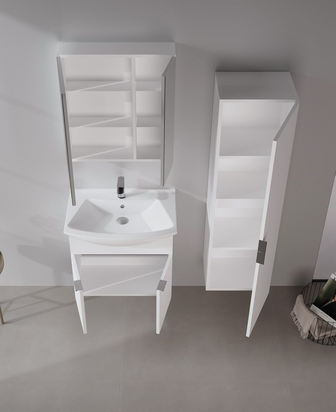 Norda Design Badrumsskåp med handfat Purus 65 50 x 65 x 58 cm